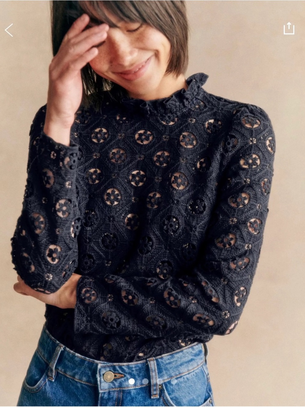 Sezane Navy Florie Blouse 12 44